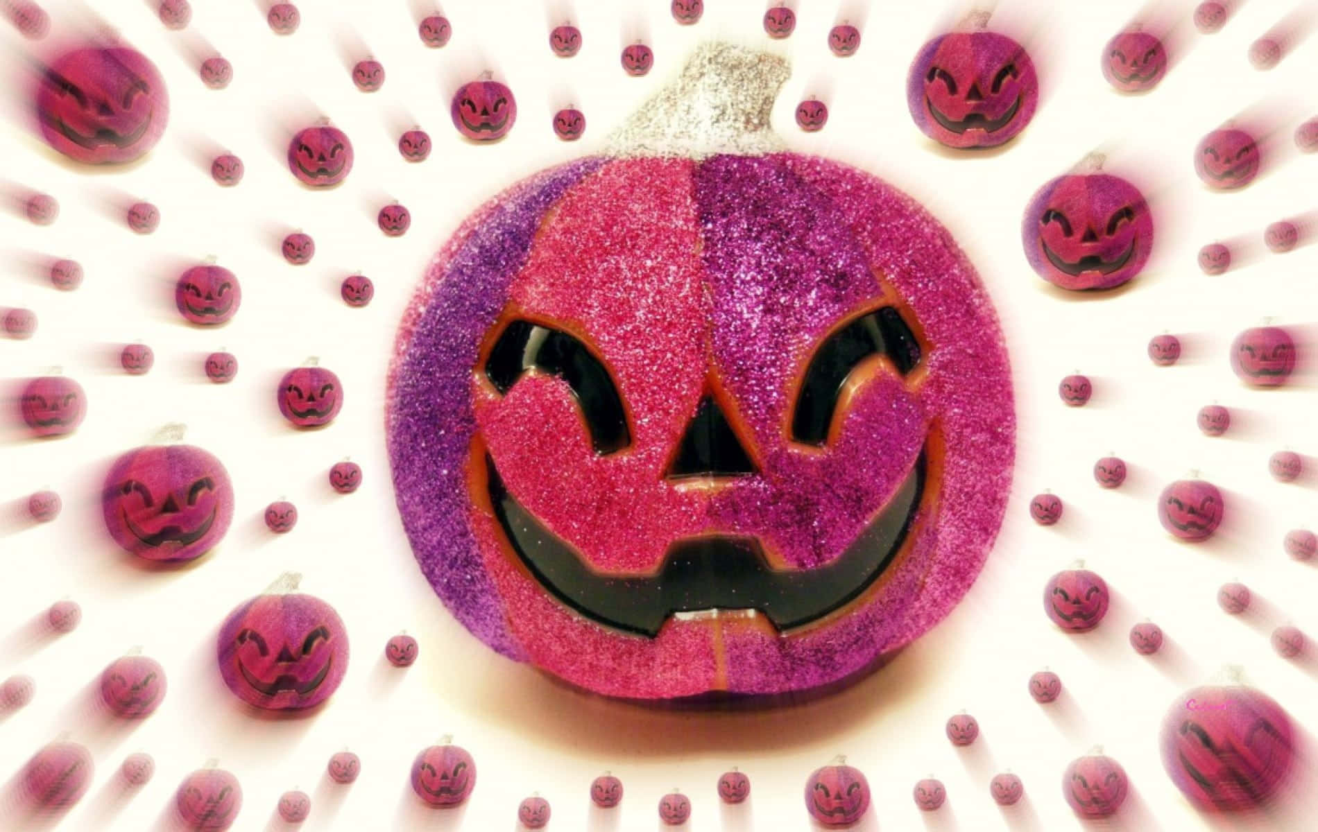 pink pumpkin, glittery, jack-o'-lantern, HD Desktop Wallpaper
