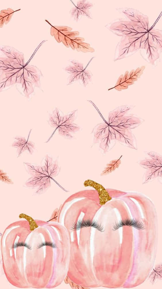 Pink Pumpkin, glitter stems, eyelashes, SD Phone Wallpaper