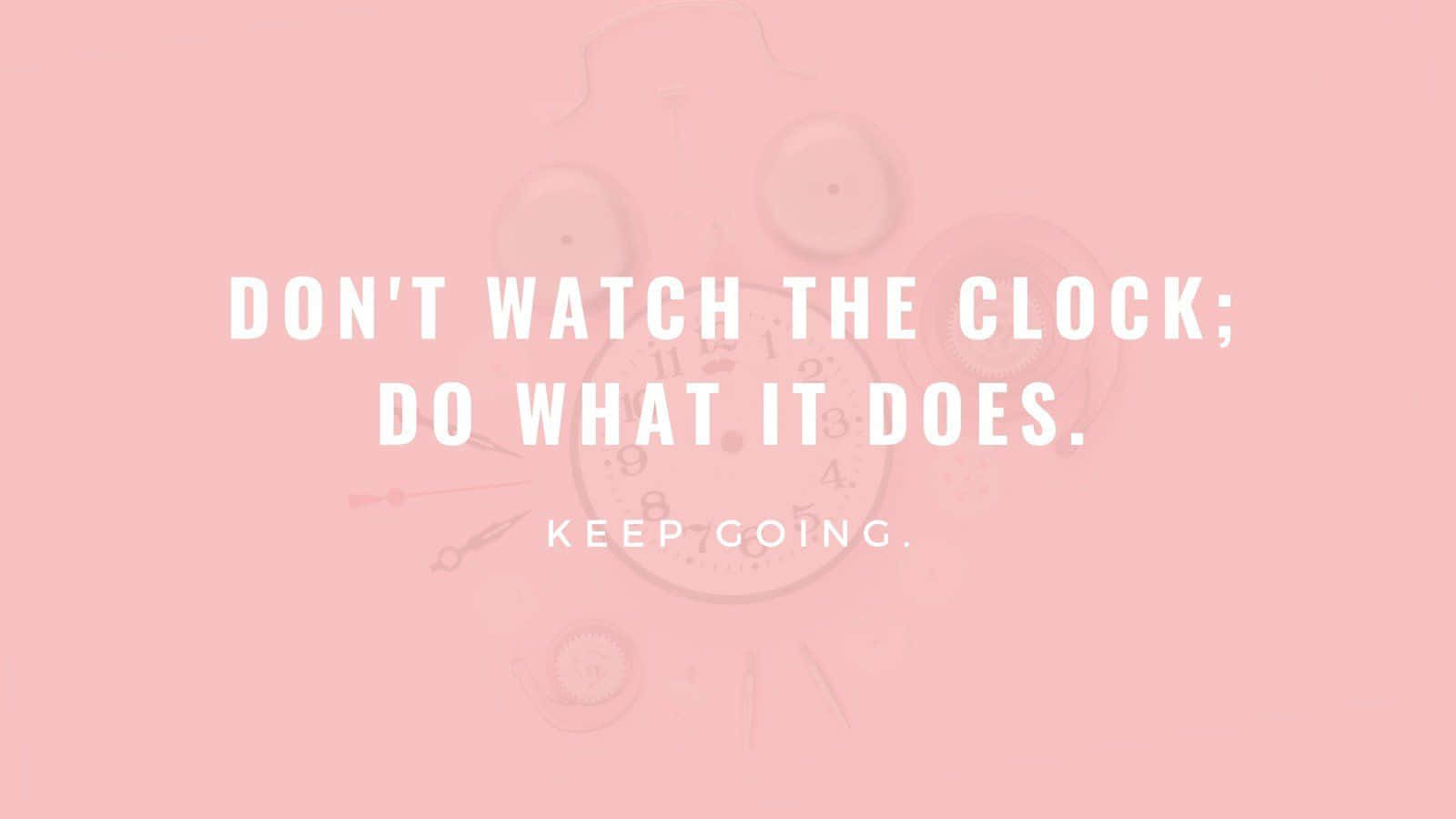pink quote, soft pink background, translucent clock silhouette, HD Desktop Wallpaper