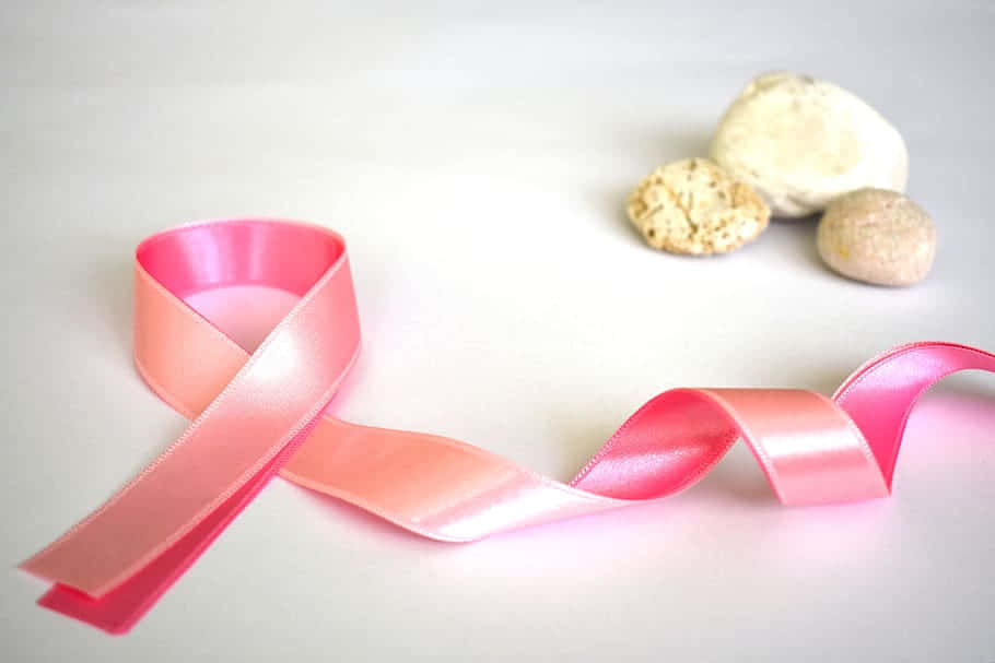 Pink Ribbon, glossy pink, smooth stones, SD Desktop Wallpaper