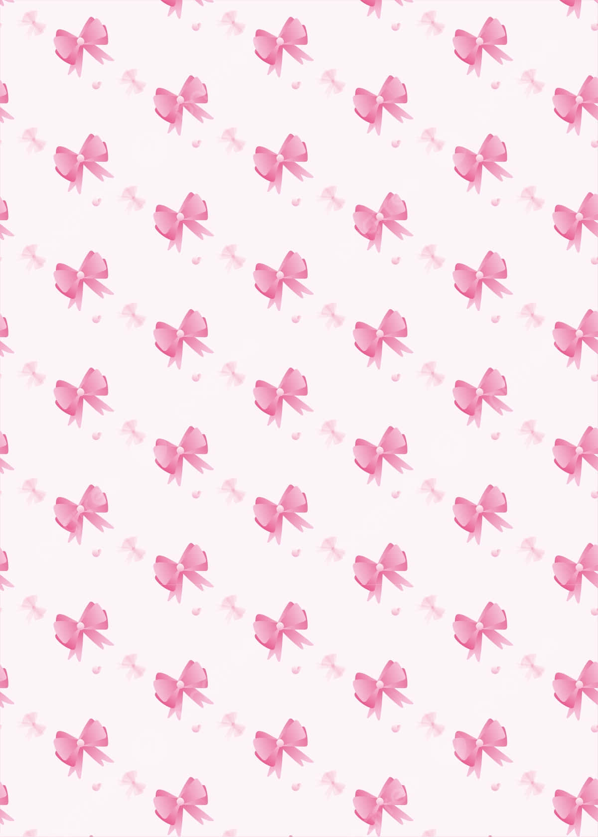 pink bow pattern, scattered petals, soft white background, HD Phone Wallpaper
