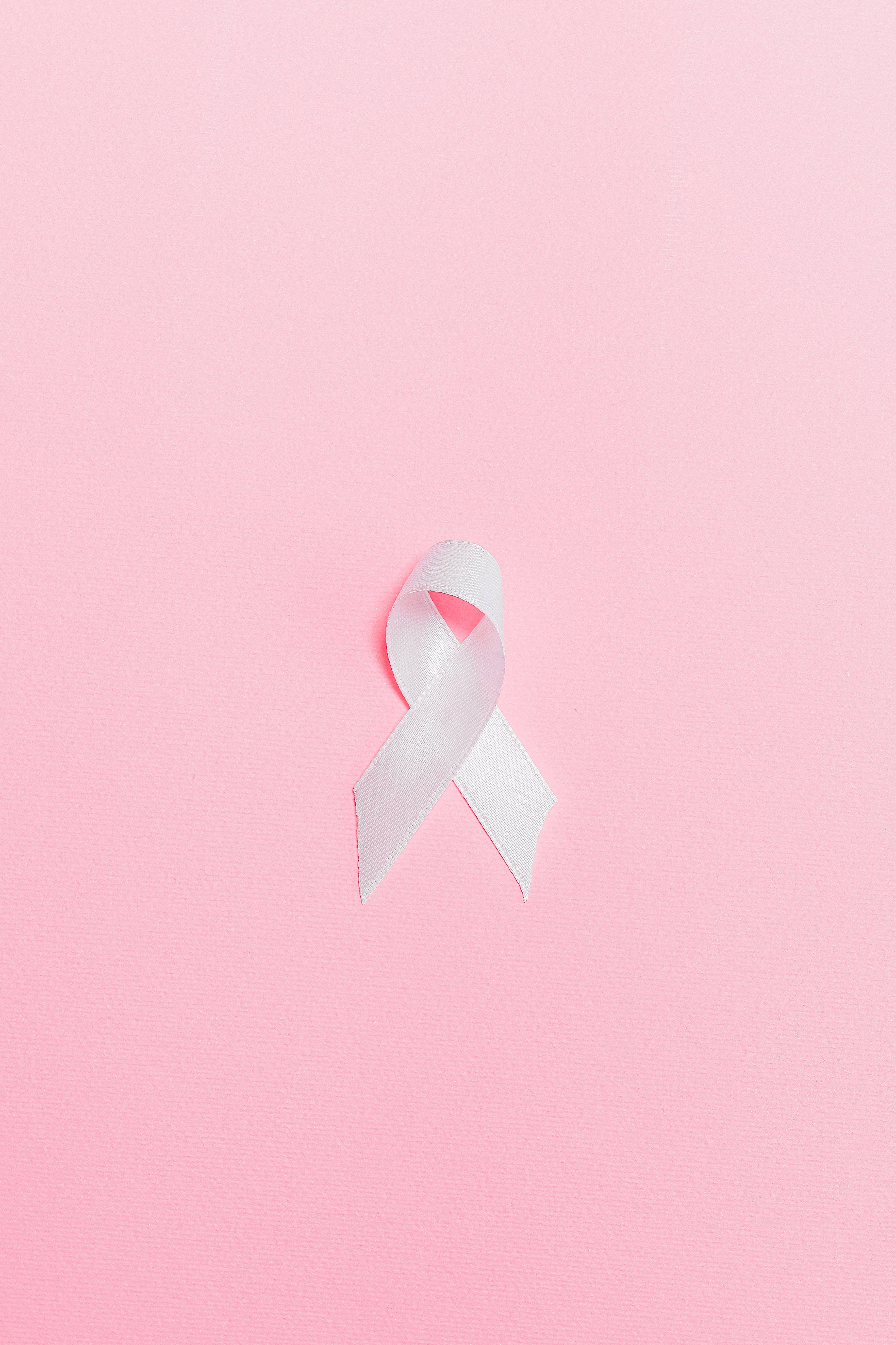 white ribbon, pink background, soft pink textured background, 5K Phone Wallpaper