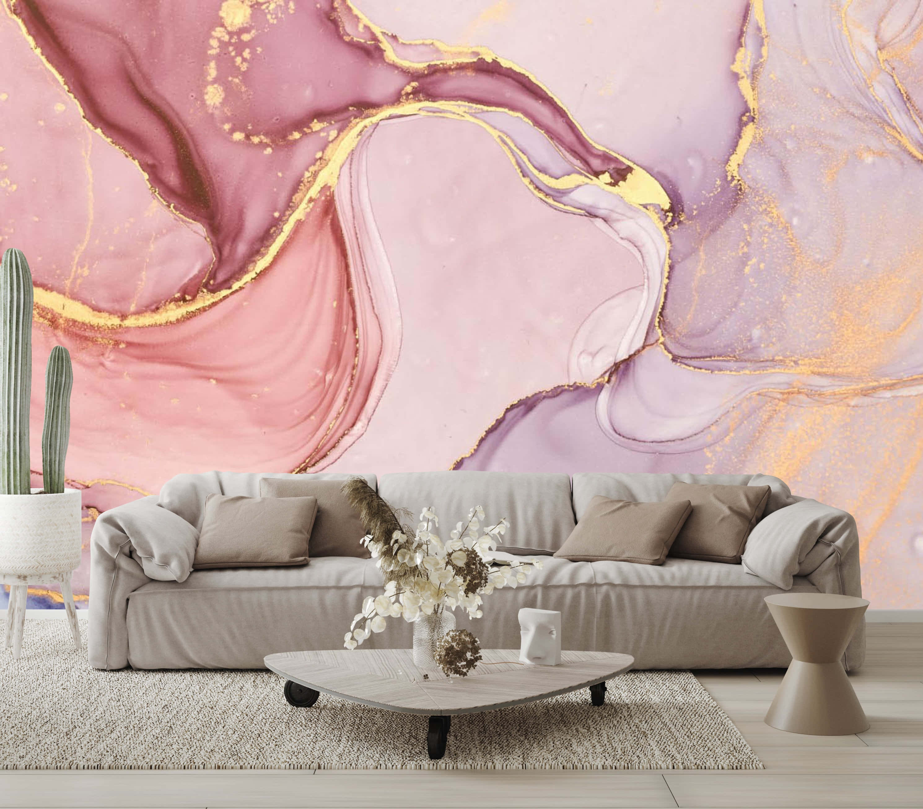 pink rose gold, glossy finish, vibrant pink, 2K Desktop Wallpaper