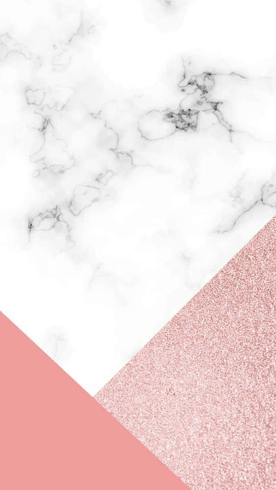 pink rose gold, white marble, gray veins, SD Phone Wallpaper