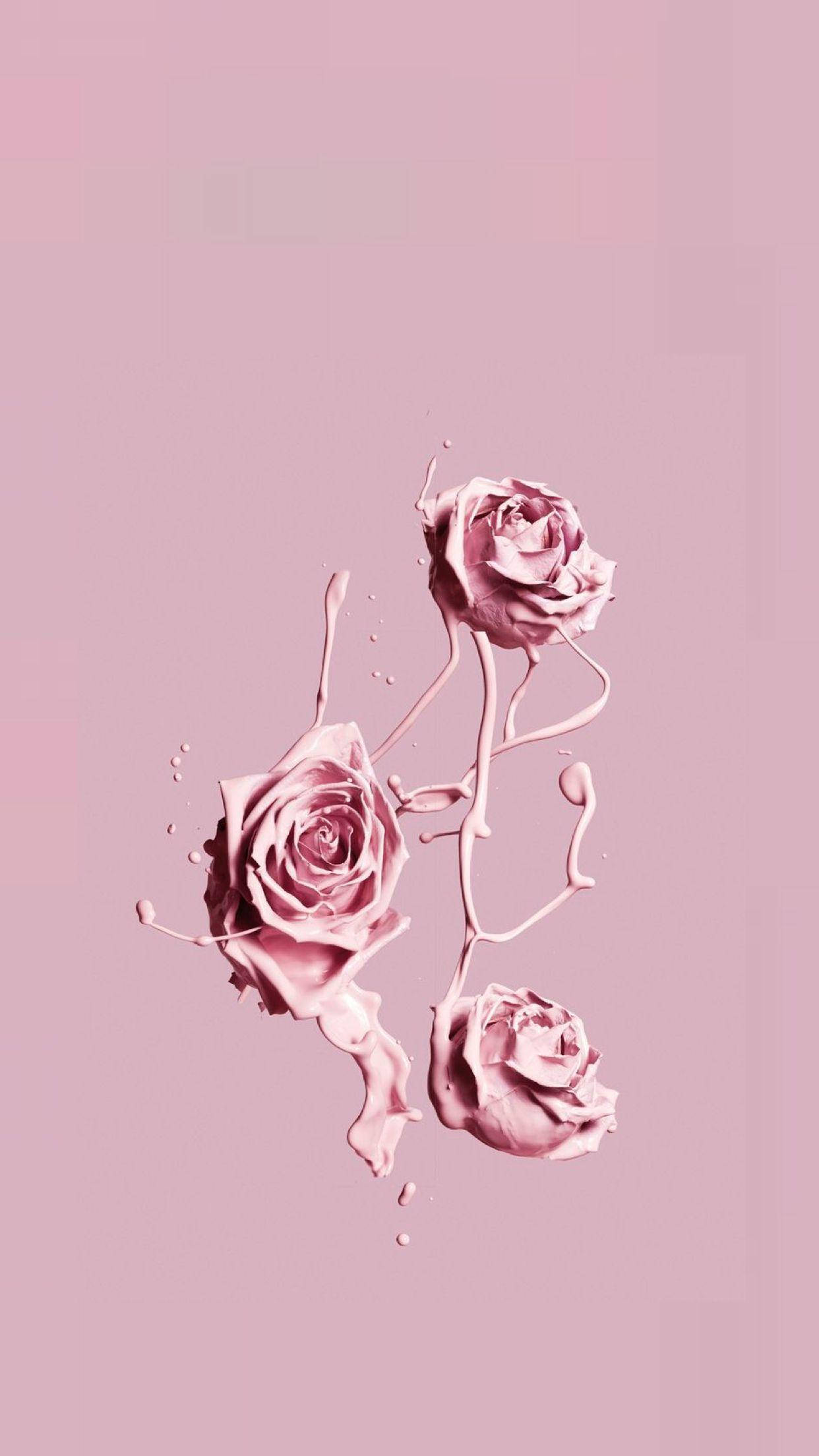 iPhone, pink aesthetic, rose paint, Full HD Phone Wallpaper