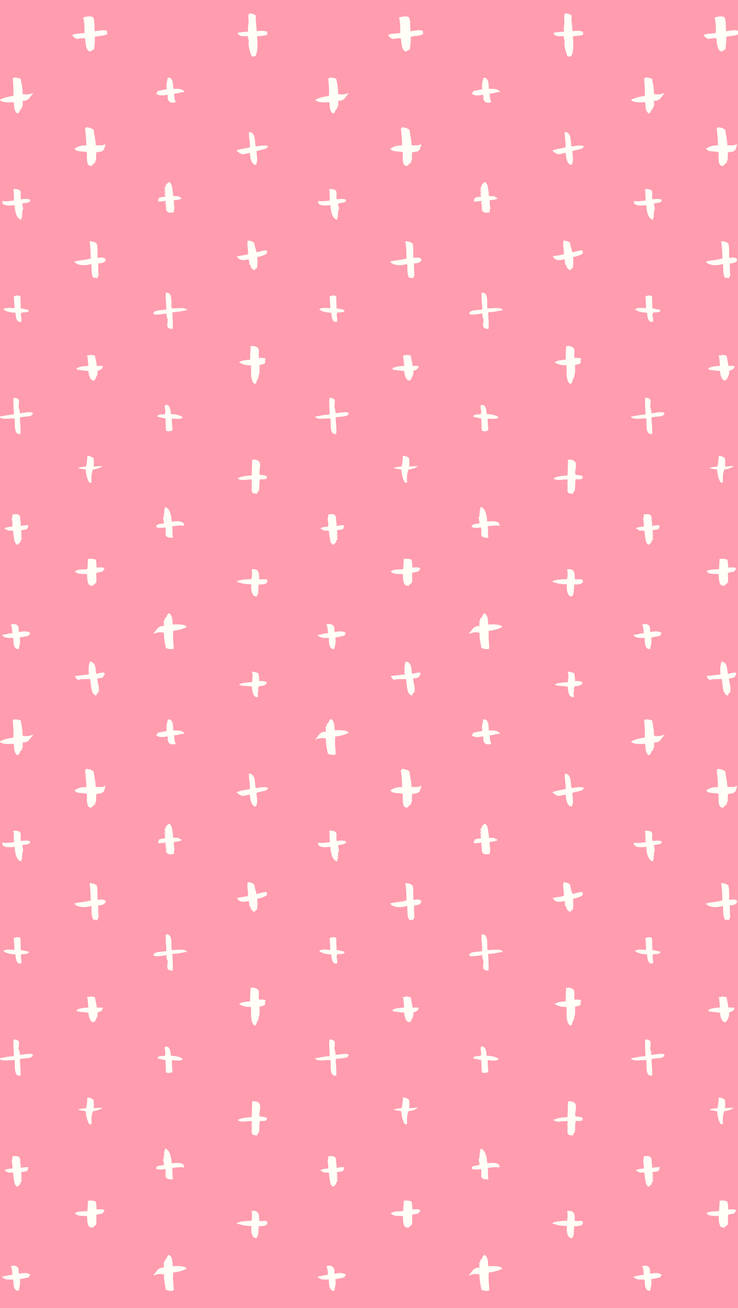 pastel pink, white crosses, repeating pattern, HD Phone Wallpaper
