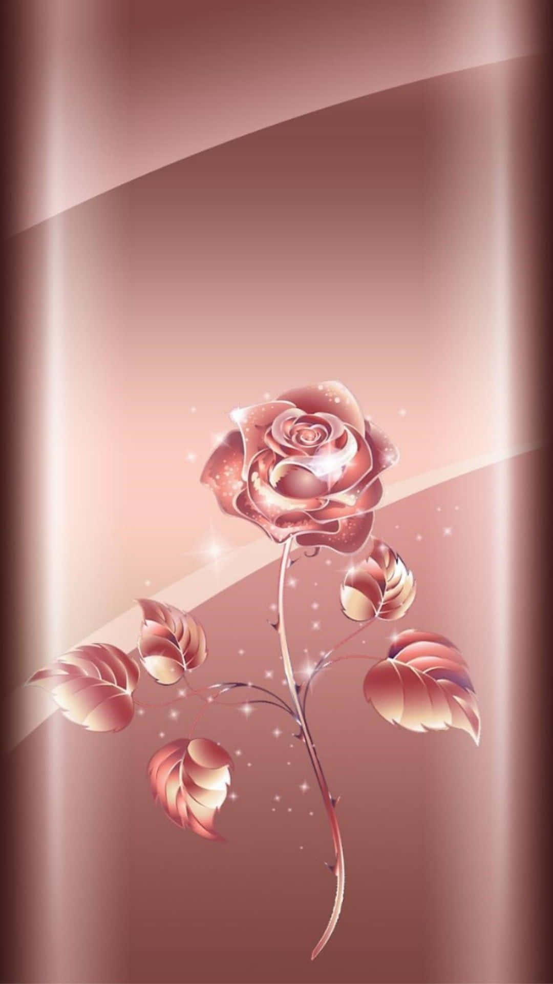 pink rose, glowing rose, sparkling petals, Full HD Phone Wallpaper