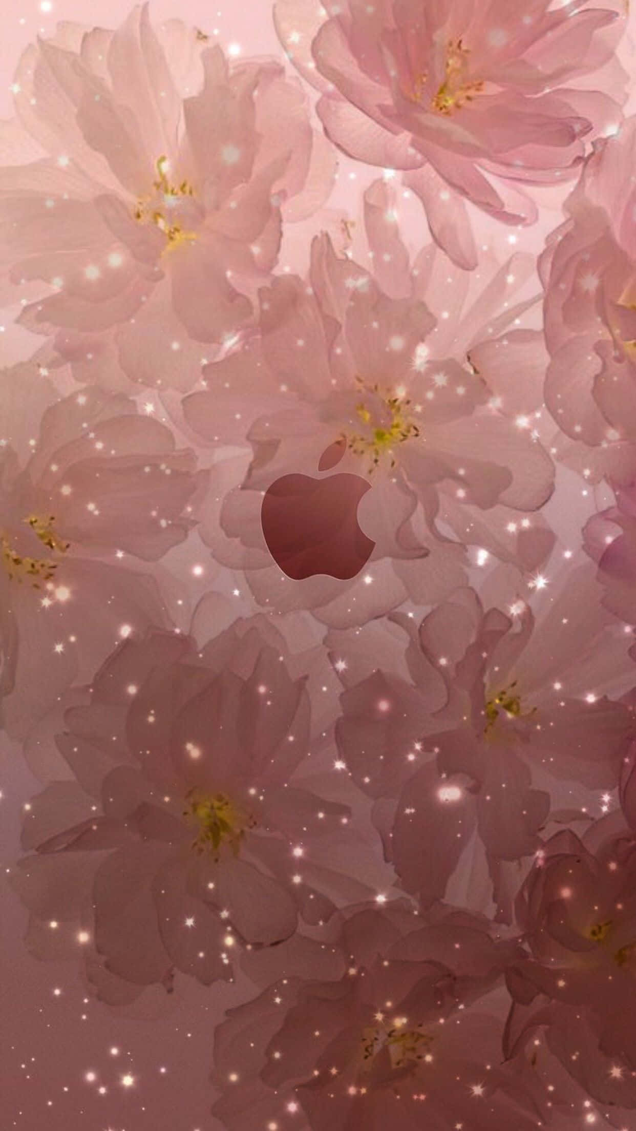 rose gold, apple, pink floral, Full HD Phone Wallpaper