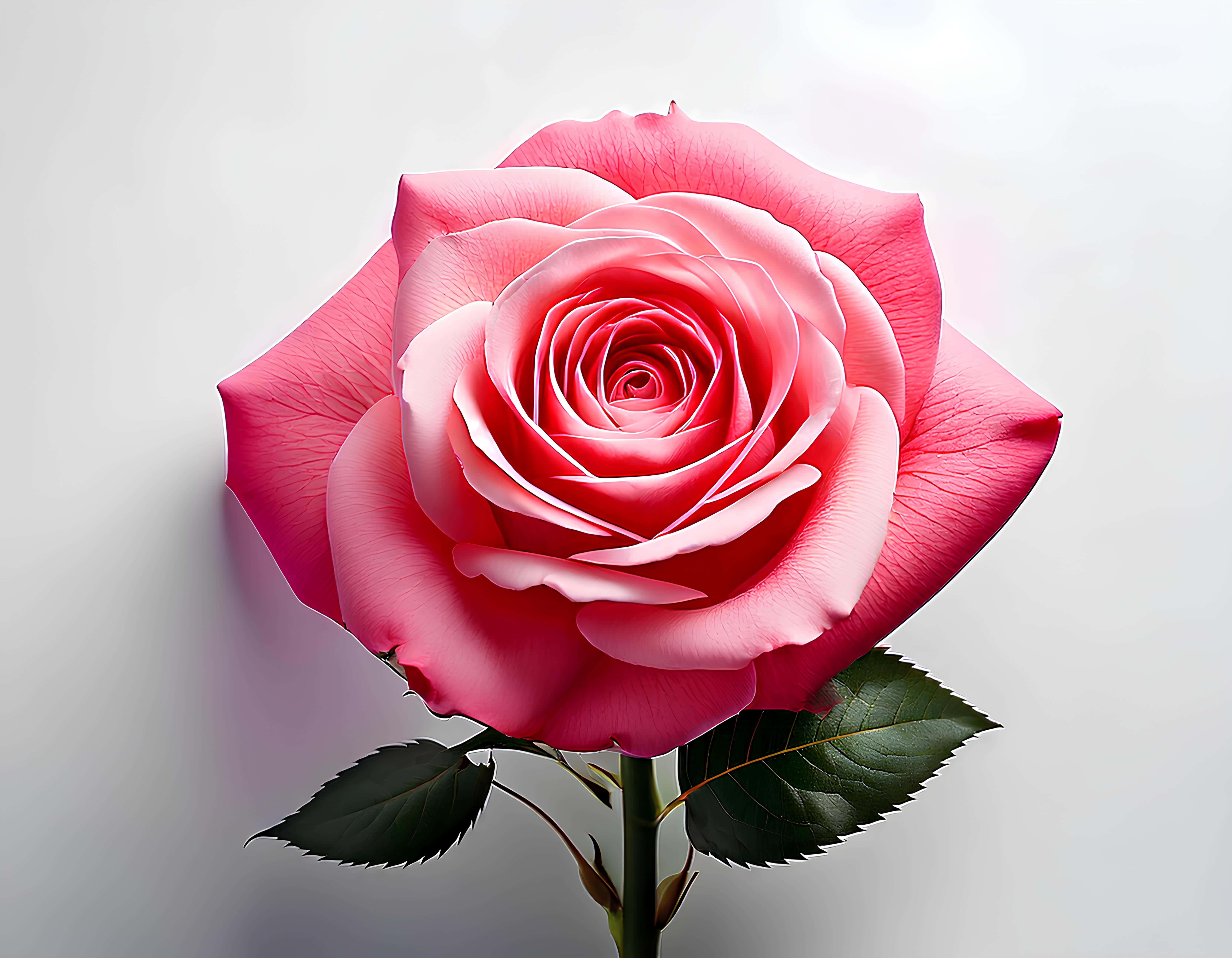 Pink Rose, vibrant pink rose, layered petals, 5K Desktop Wallpaper