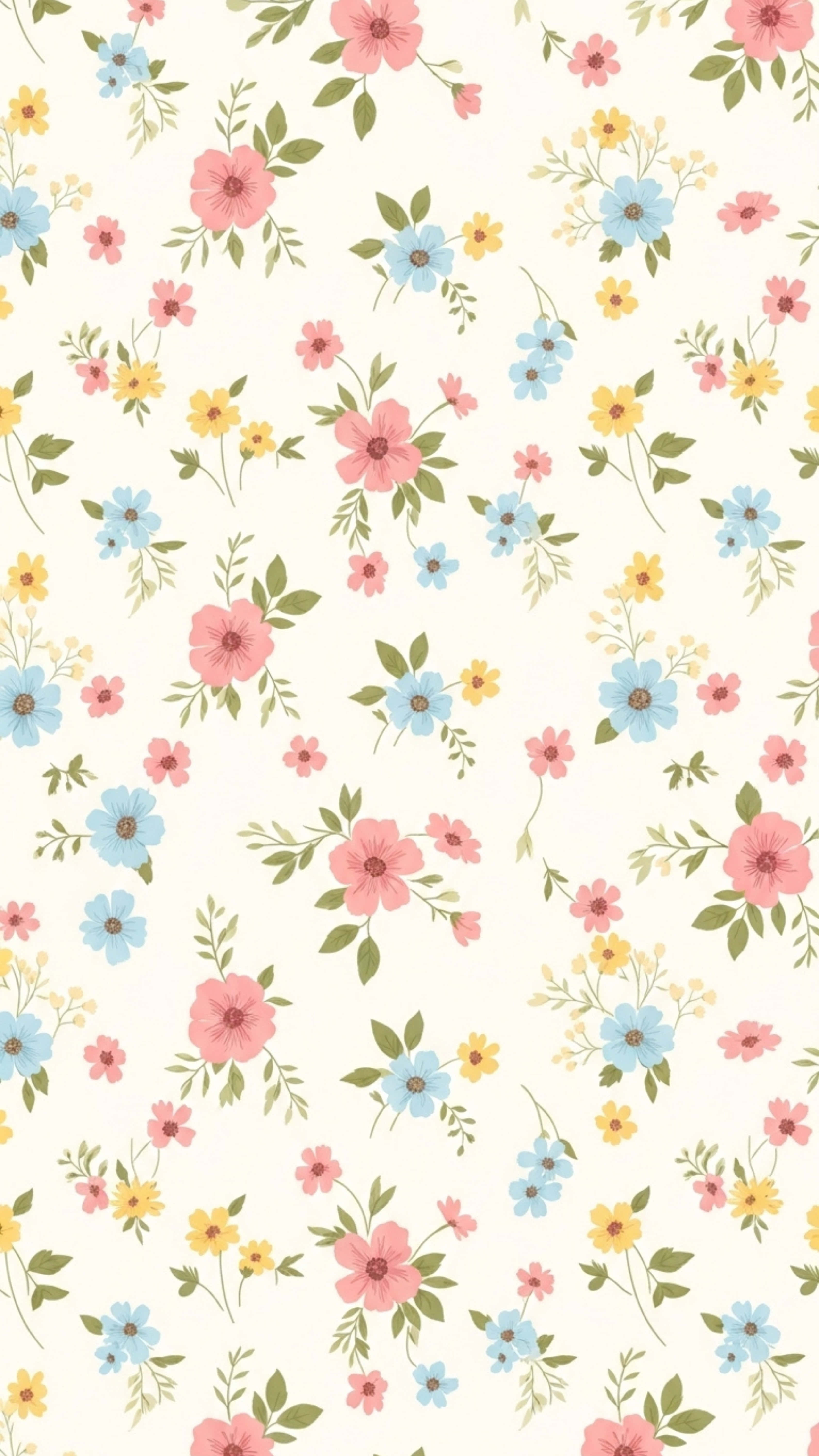 pink flowers, blue flowers, yellow flowers, 5K Phone Wallpaper