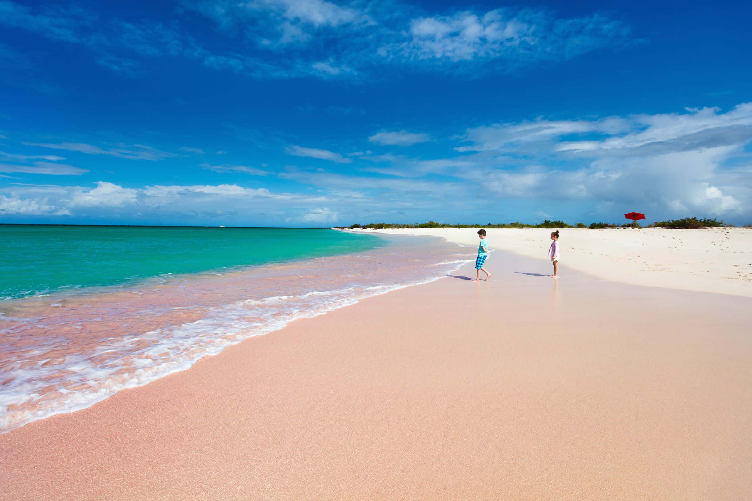 Pink Sand Beach, golden hour, vibrant pink sand beach, Full HD Desktop Wallpaper