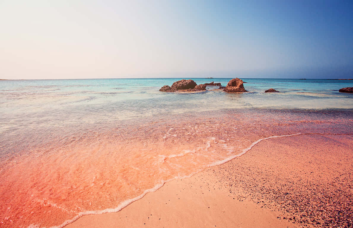 Pink Sand Beach, Sunset, pink sand, SD Desktop Wallpaper