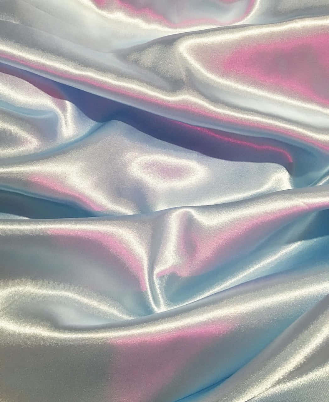 iridescent satin fabric, flowing folds, soft pastel hues of pink blue and silver, HD Phone Wallpaper