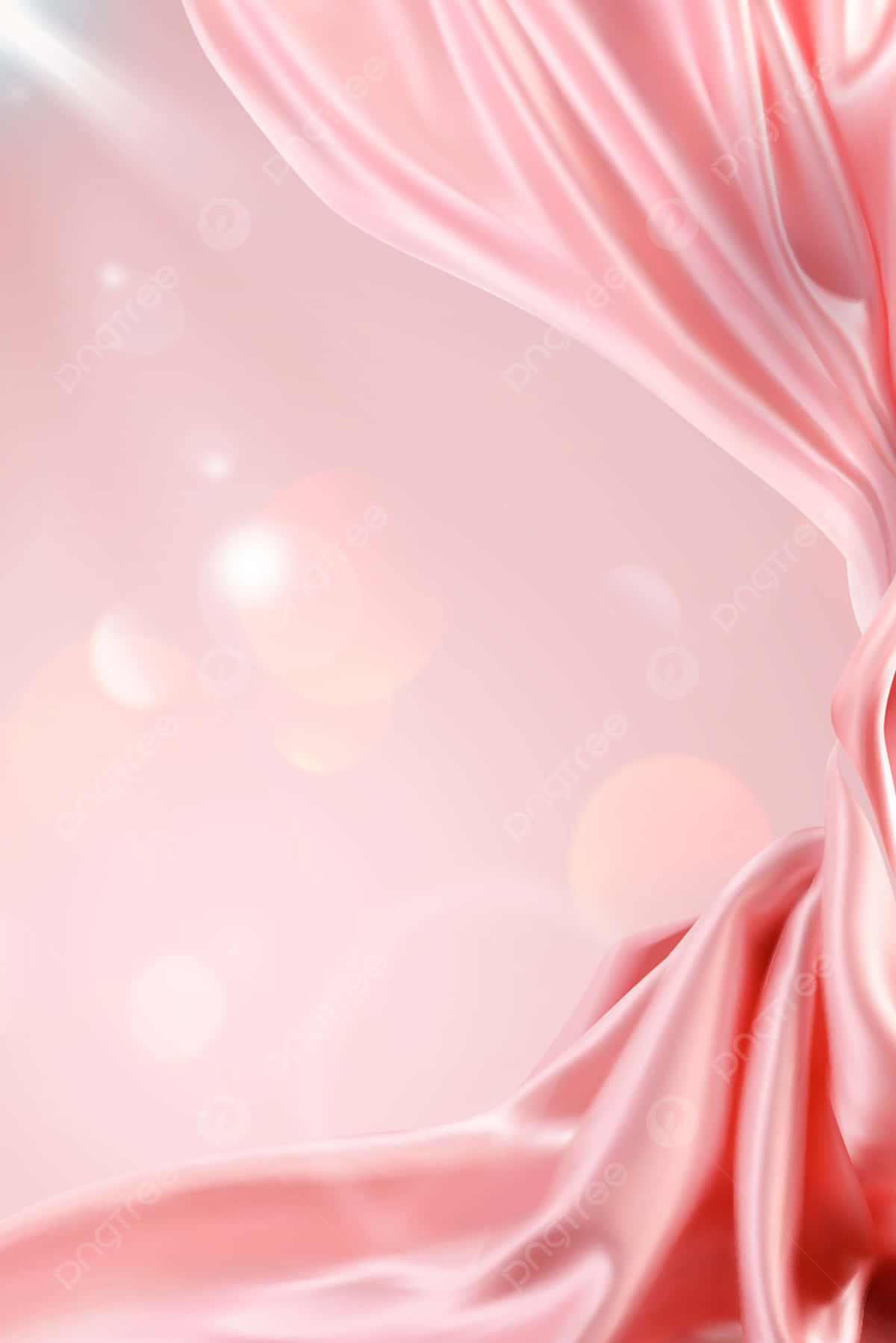 soft pink satin fabric, gentle folds, bokeh light effects, HD Phone Wallpaper