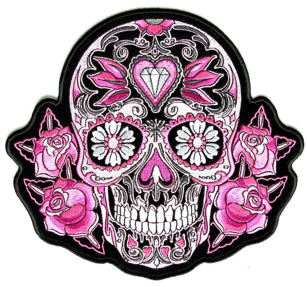pink skull, black crown, vibrant pink, SD Desktop Wallpaper