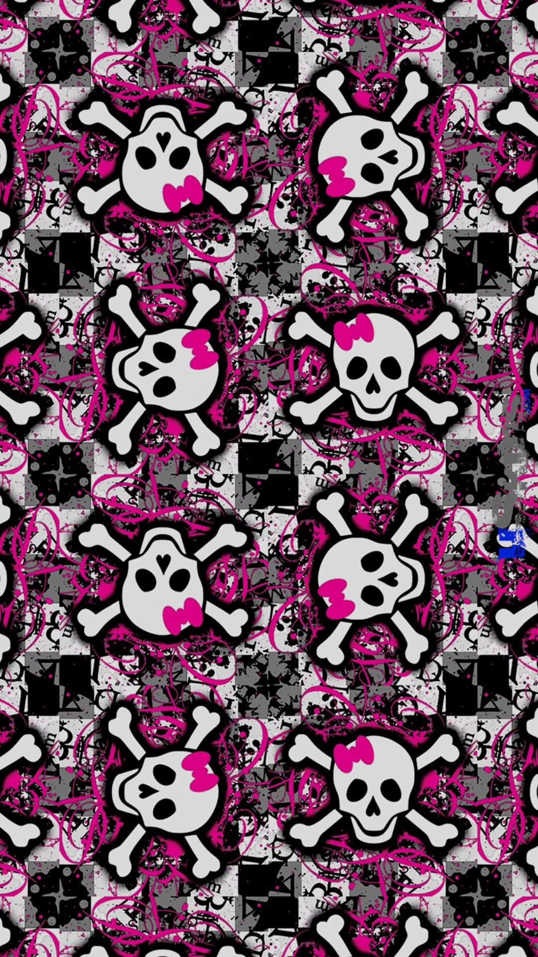 Pink Skull, skull and crossbones, pink bows, Full HD Phone Wallpaper