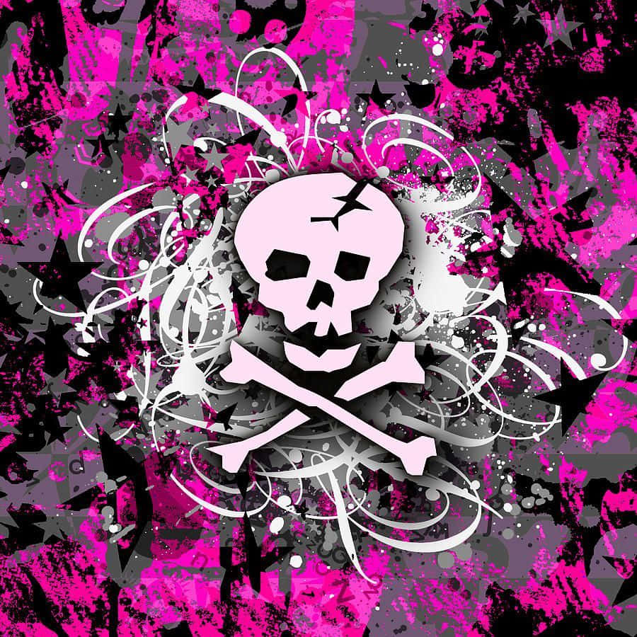 Pink Skull, skull and crossbones, pastel pink, SD Desktop Wallpaper