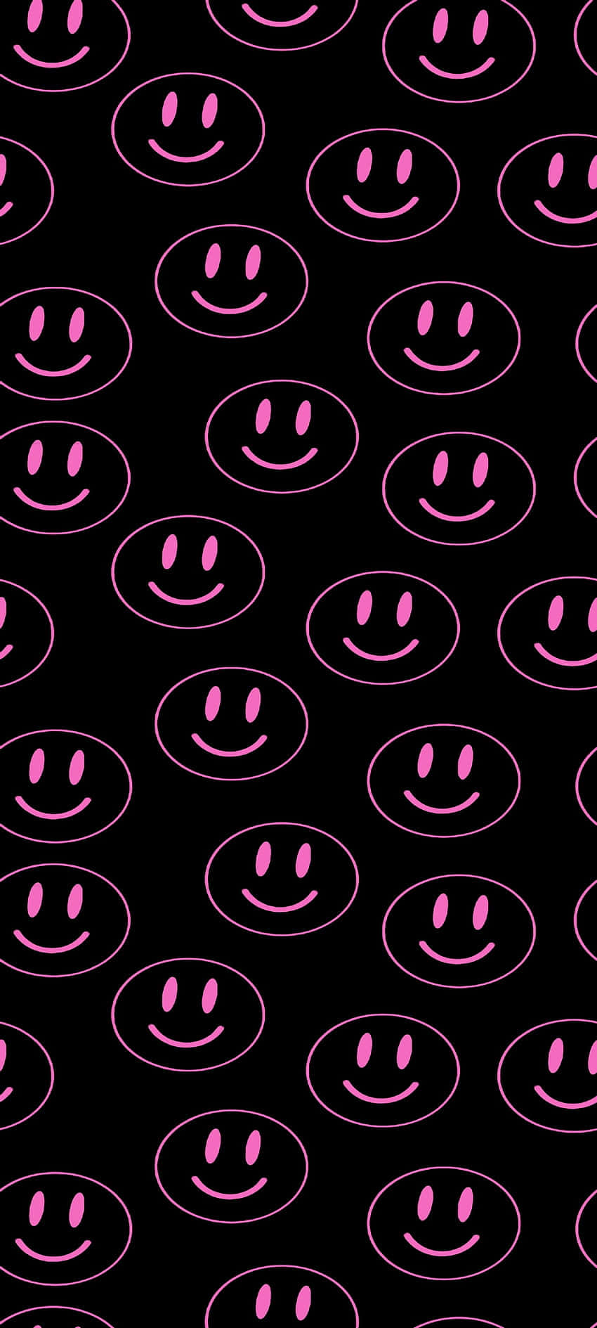 Pink Smiley Faces Pattern, smile, solid black background, HD Phone Wallpaper