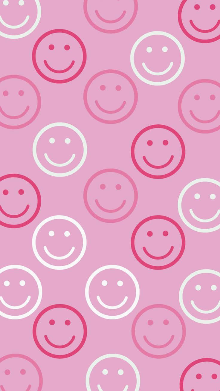 Pink Smiley Face, pink, white, HD Phone Wallpaper