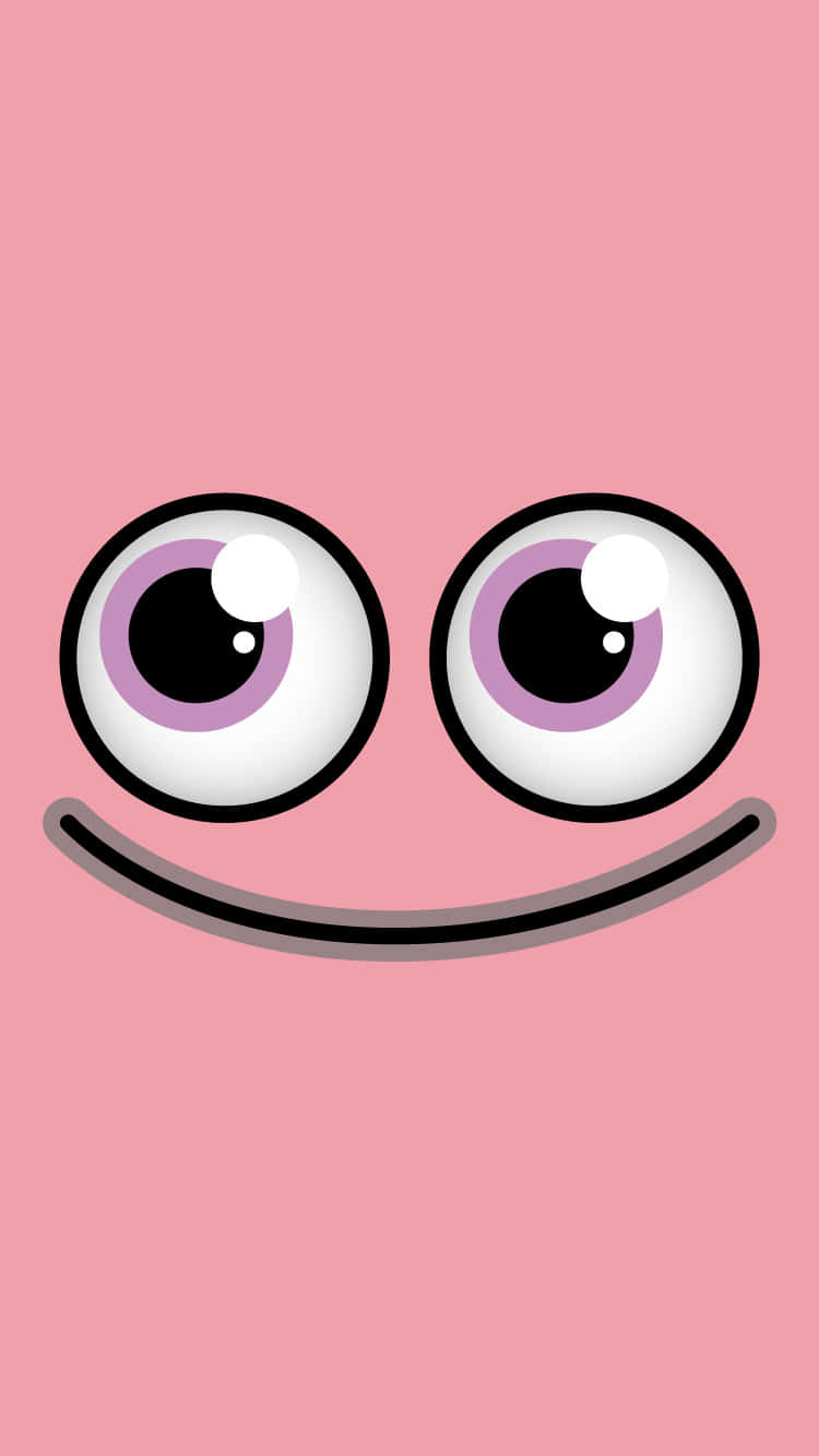 Pink Smiley Face, cartoon, big purple-eyed smiley eyes, HD Phone Wallpaper