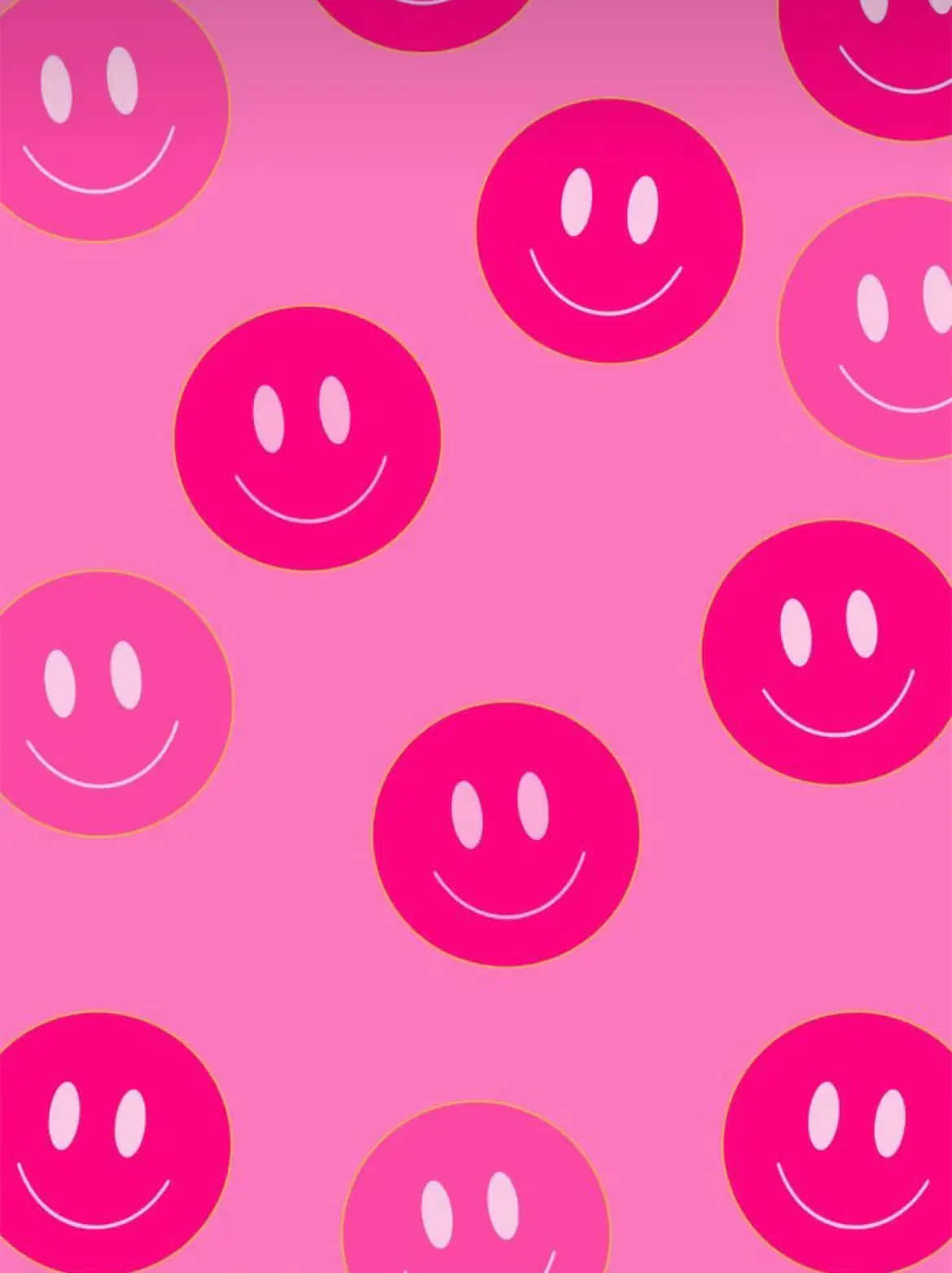 Pink Smiley Face, vibrant pink, repeating bright pink smiley faces, HD Phone Wallpaper