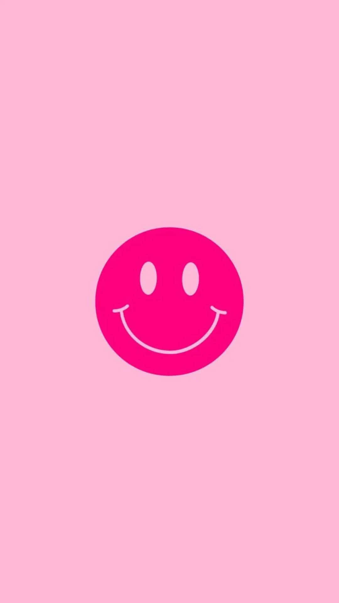 Pink Smiley Face, bright pink, white eyes, Full HD Phone Wallpaper