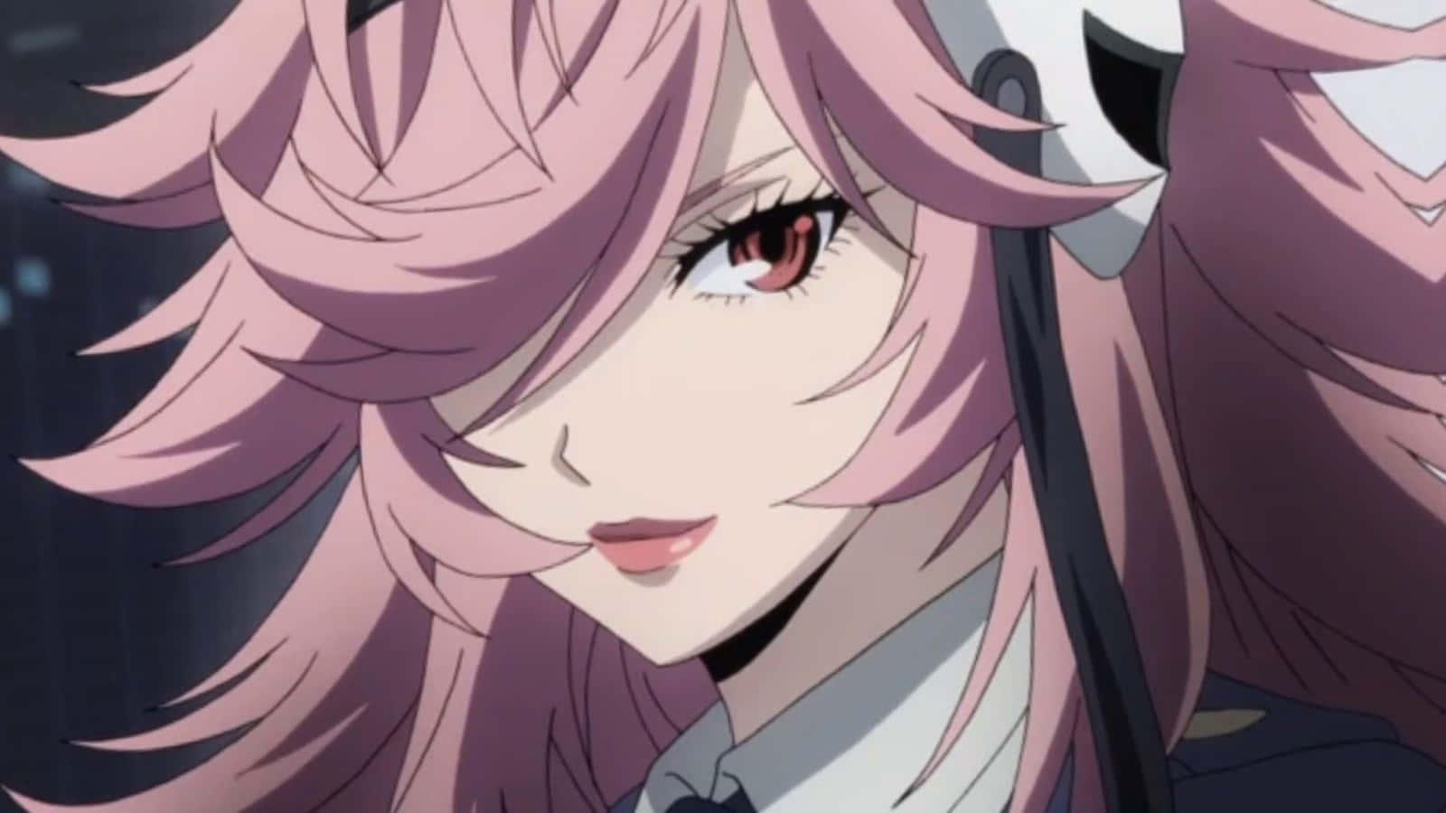 anime girl, pink hair, red eyes, HD Desktop Wallpaper