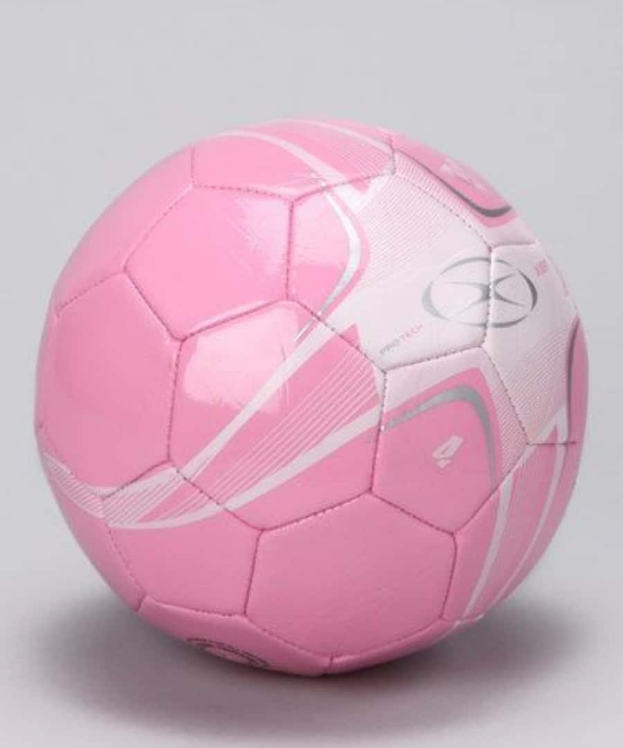 pink soccer ball, glossy, white and silver swirl patterns, SD Phone Wallpaper