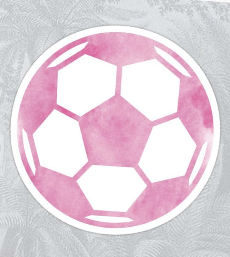 pink soccer ball, watercolor, white hexagons, SD Phone Wallpaper