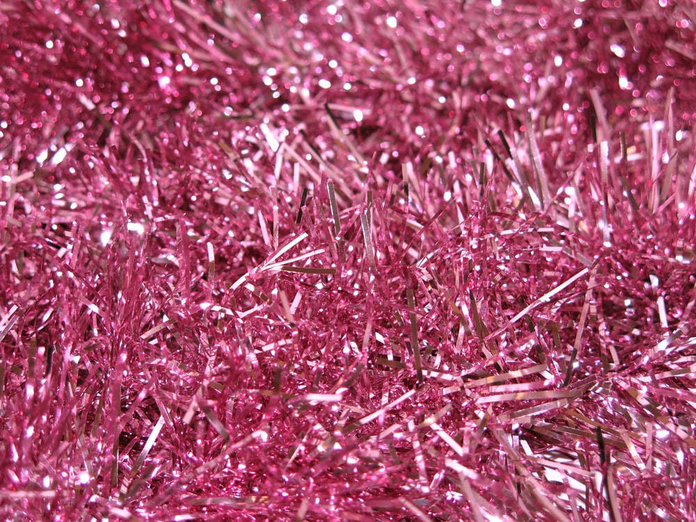 silver pink metallic sparkles, vibrant pink tinsel, glittering strands, SD Desktop Wallpaper