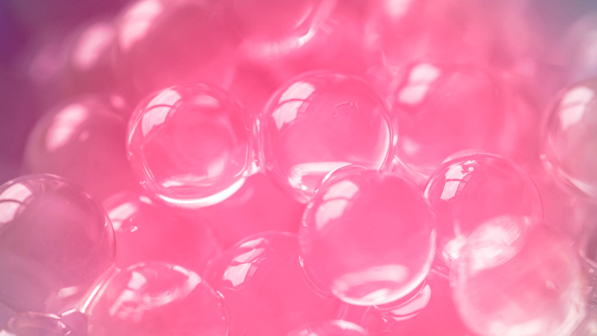 Pink Bubbles Sparkle, translucent pink gel beads, dreamy bokeh background, Full HD Desktop Wallpaper