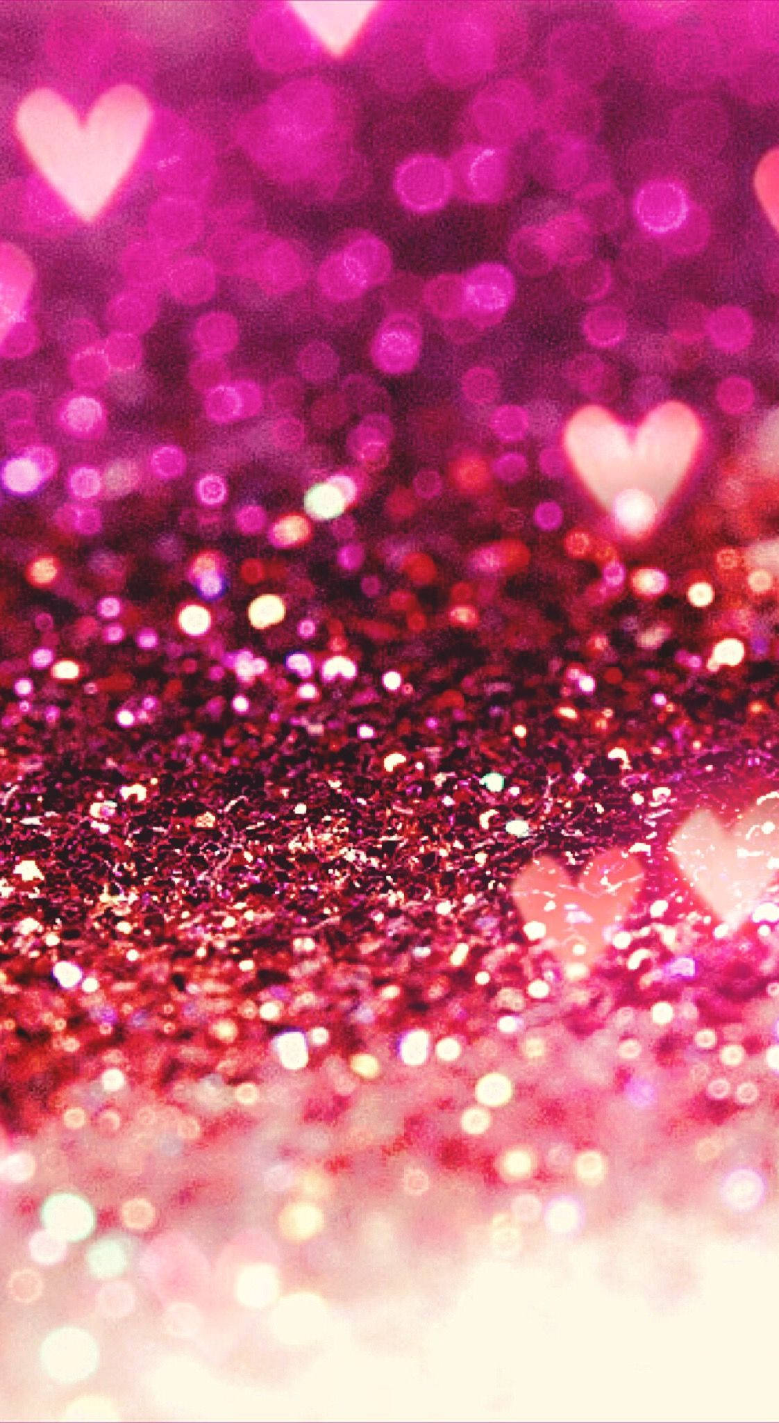Dark Pink Sparkled Stones, pink glitter, heart-shaped bokeh lights, Full HD Phone Wallpaper