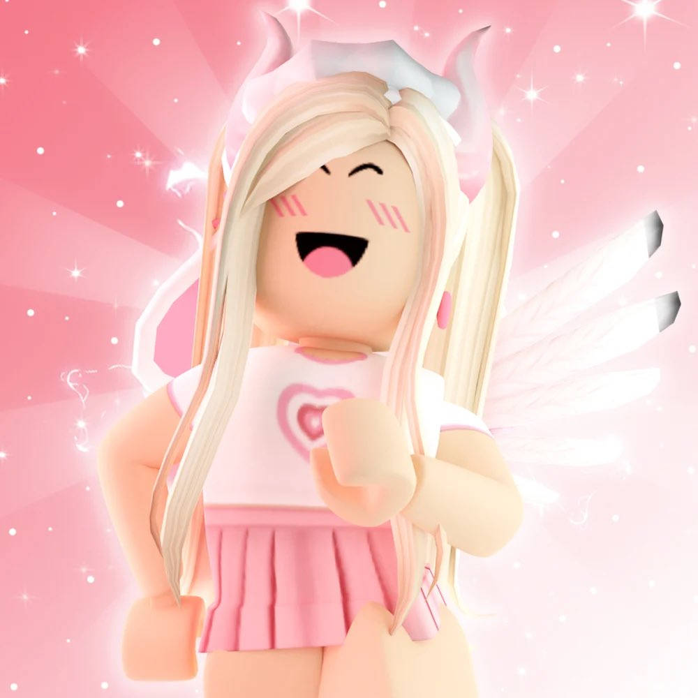 Roblox fairy, blonde hair, white wings, SD Desktop Wallpaper