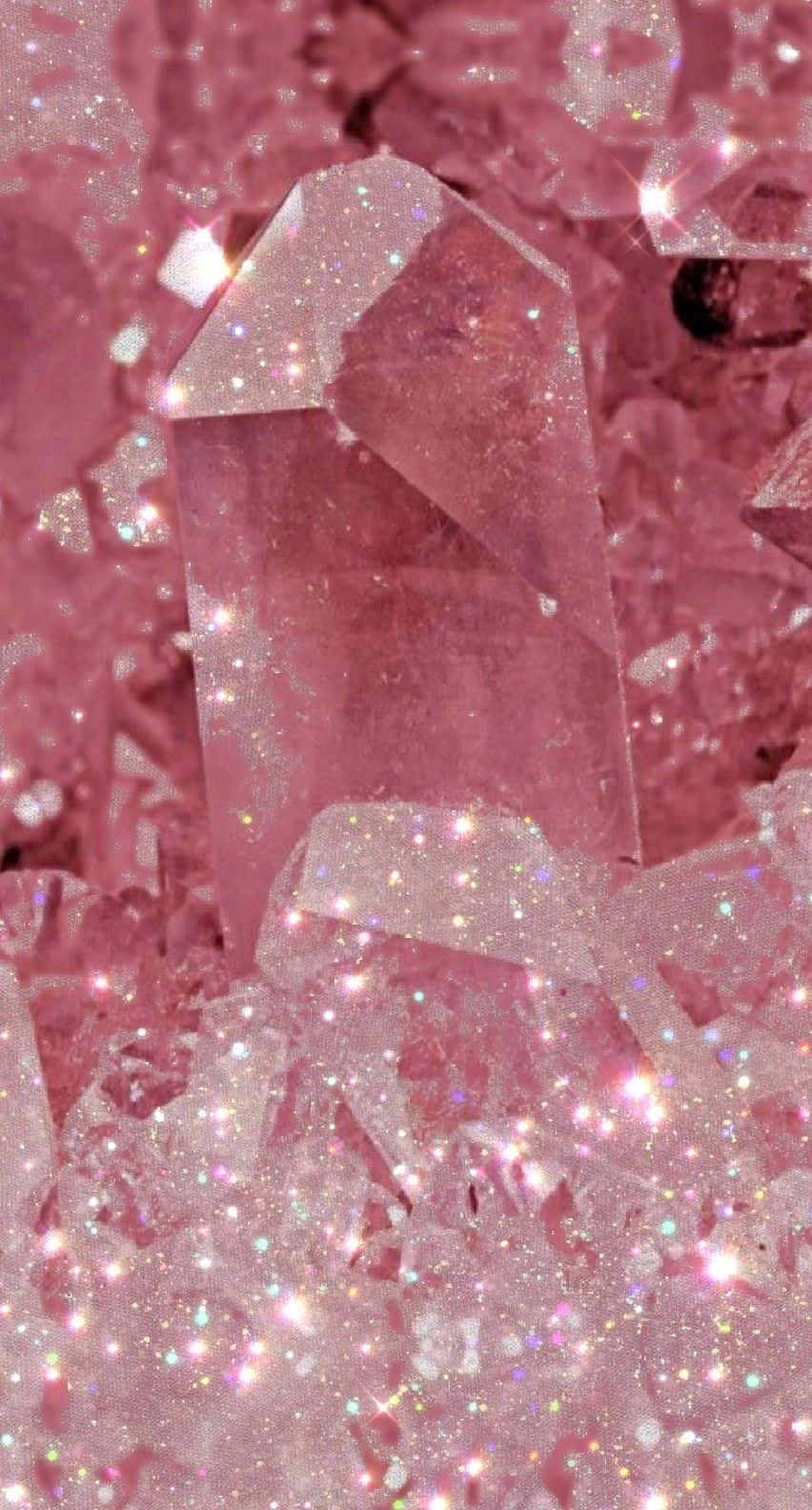 Pink Sparkles, 852 x 1584, sparkling pink crystal formation, HD Phone Wallpaper