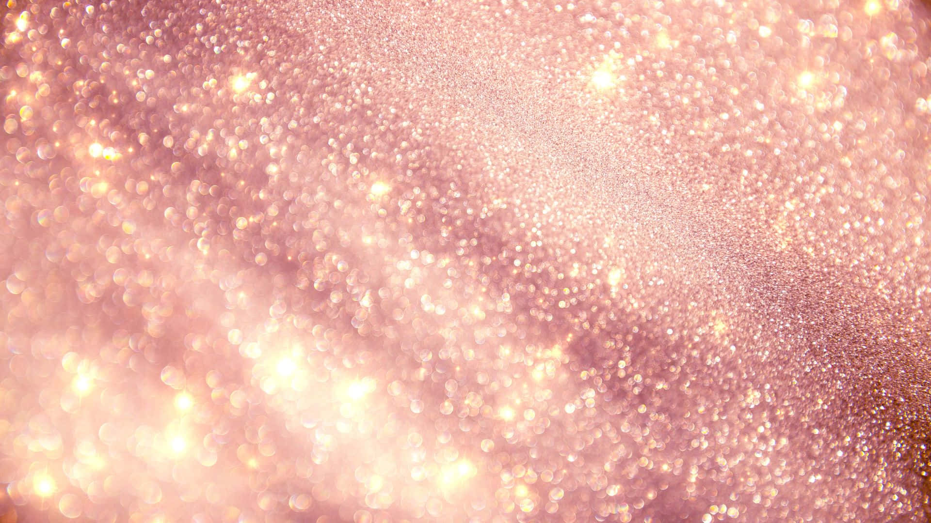 Pink Sparkles, soft pink glitter particles, golden bokeh lights, Full HD Desktop Wallpaper
