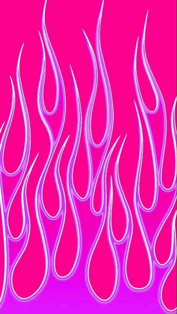 Ultra-Bright Pink Flames, vibrant pink background, glowing white flame-like shapes, SD Phone Wallpaper