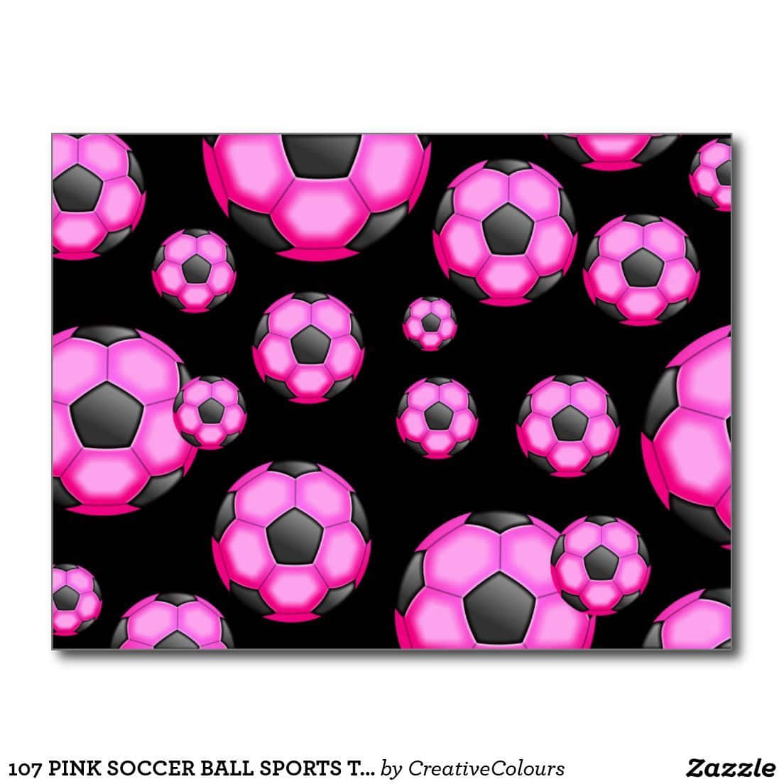 pink soccer ball, black soccer ball, dynamic pattern, SD Desktop Wallpaper