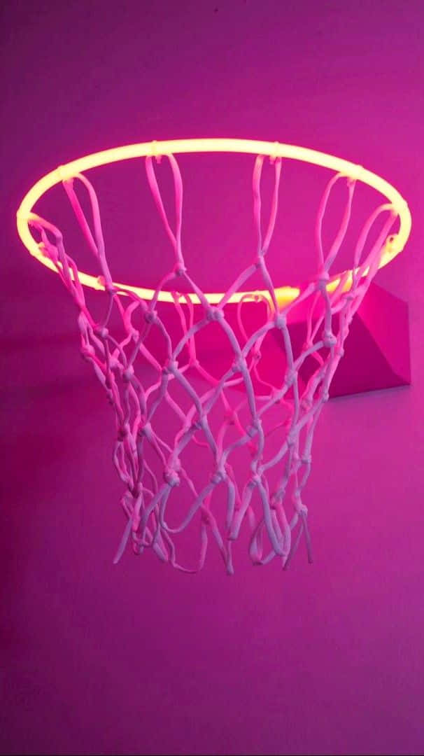 pink light, neon yellow rim, pink net, SD Phone Wallpaper