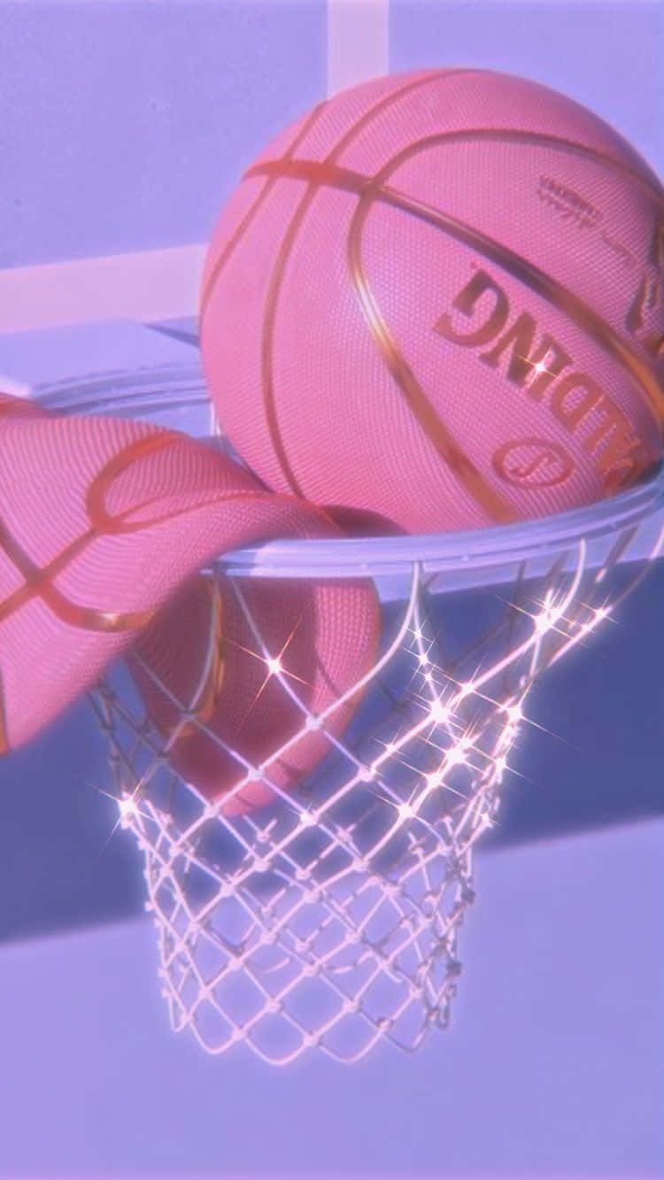Pink Sports, pink basketball, gold lines, HD Phone Wallpaper