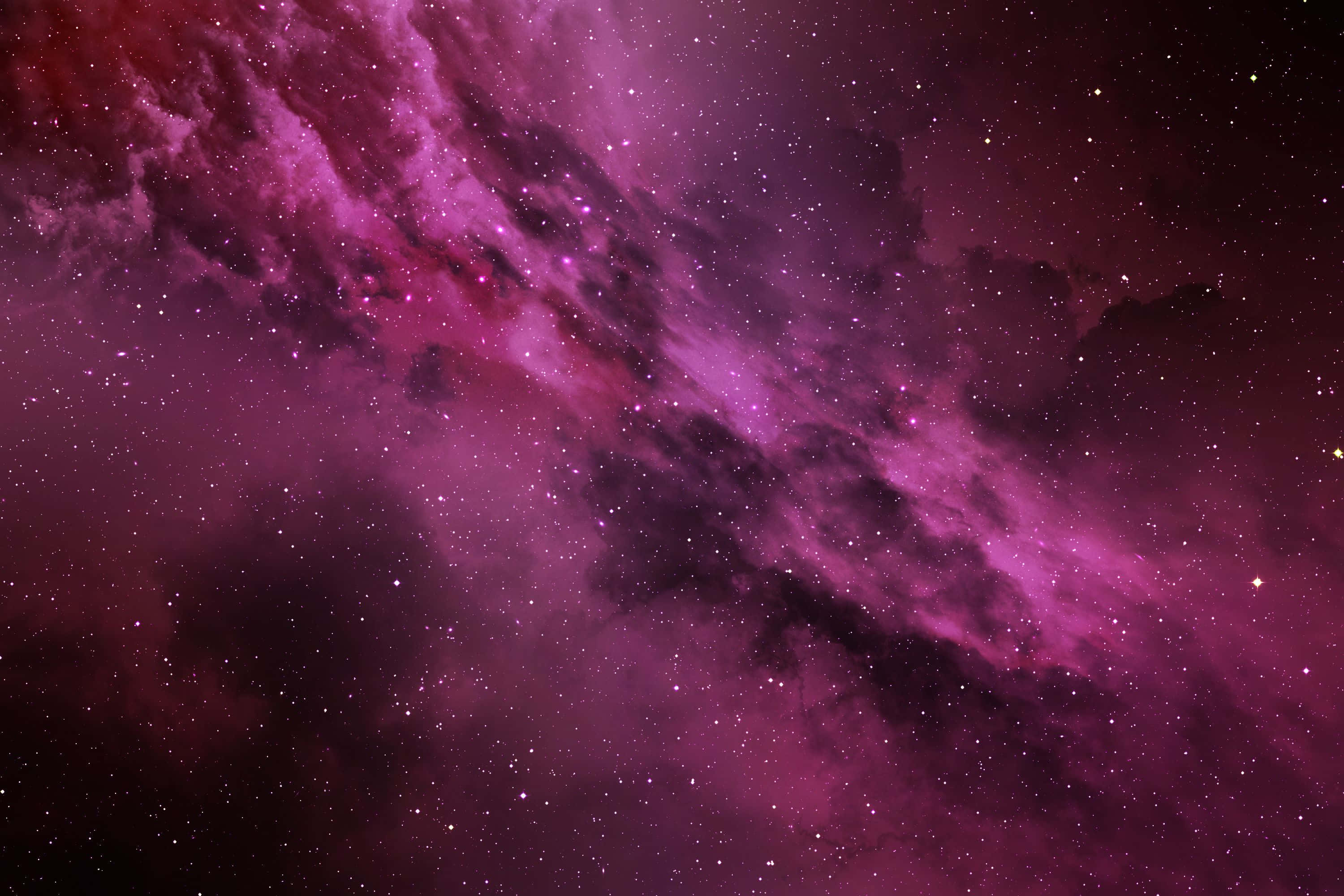 Pink Stars, vibrant purple nebula, cosmic dust, 2K Desktop Wallpaper
