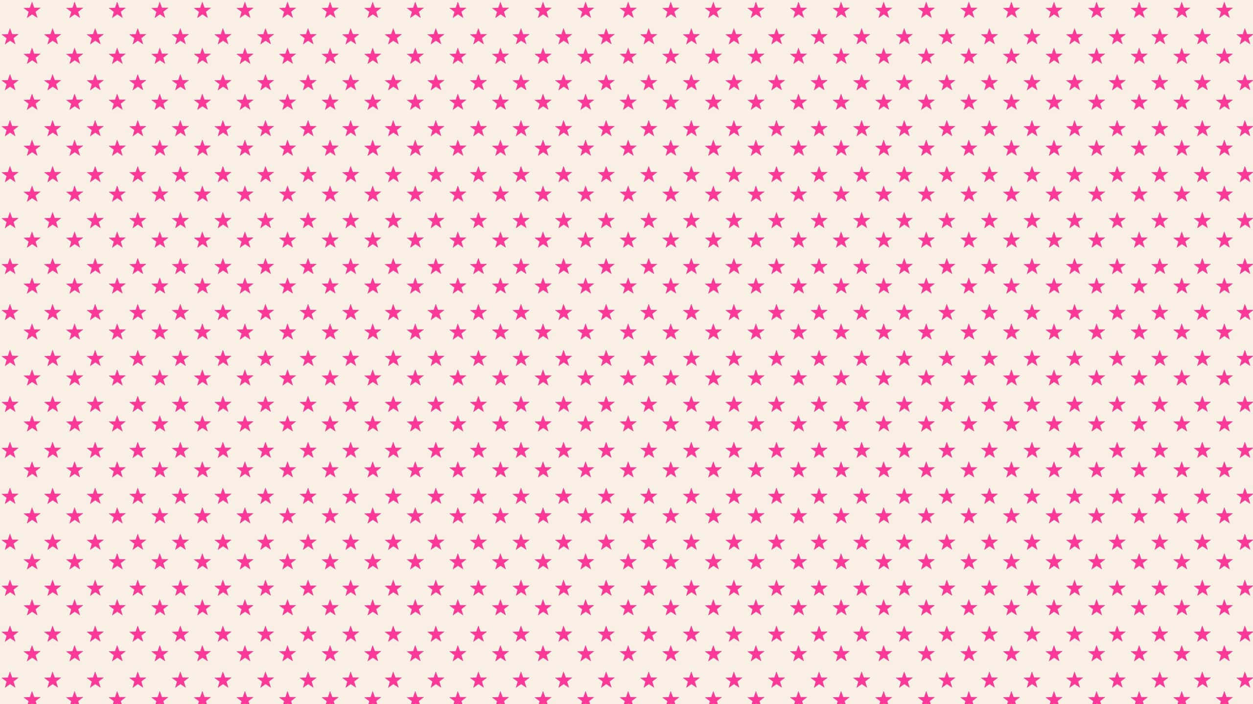 Pink Stars, bright pink stars, soft cream background, 2K Desktop Wallpaper
