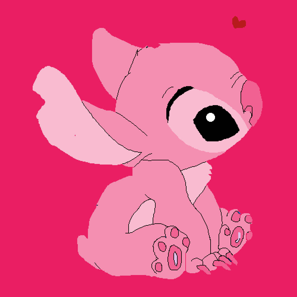 Pink Stitch, pink cartoon alien, one large eye, SD Desktop Wallpaper