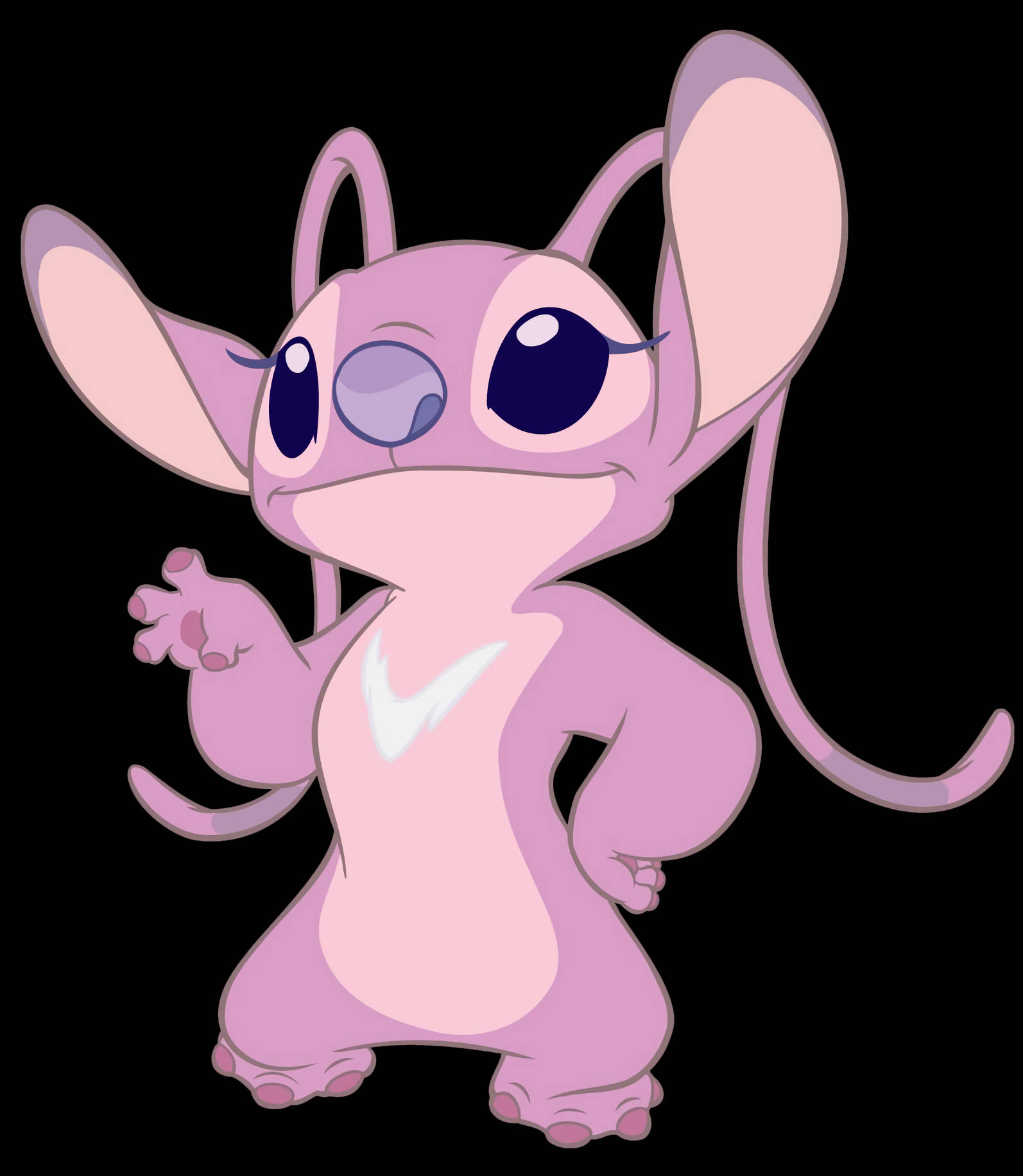 Pink Stitch, pink cartoon alien, big eyes, HD Phone Wallpaper