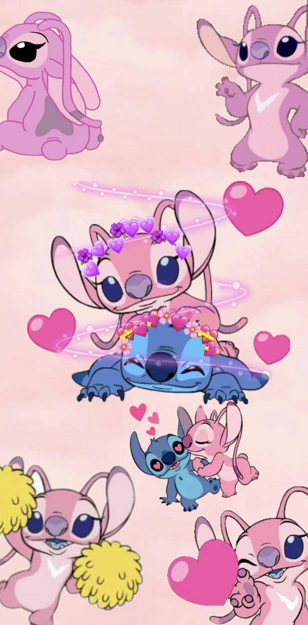 Pink Stitch, Stitch, pink and blue, HD Phone Wallpaper
