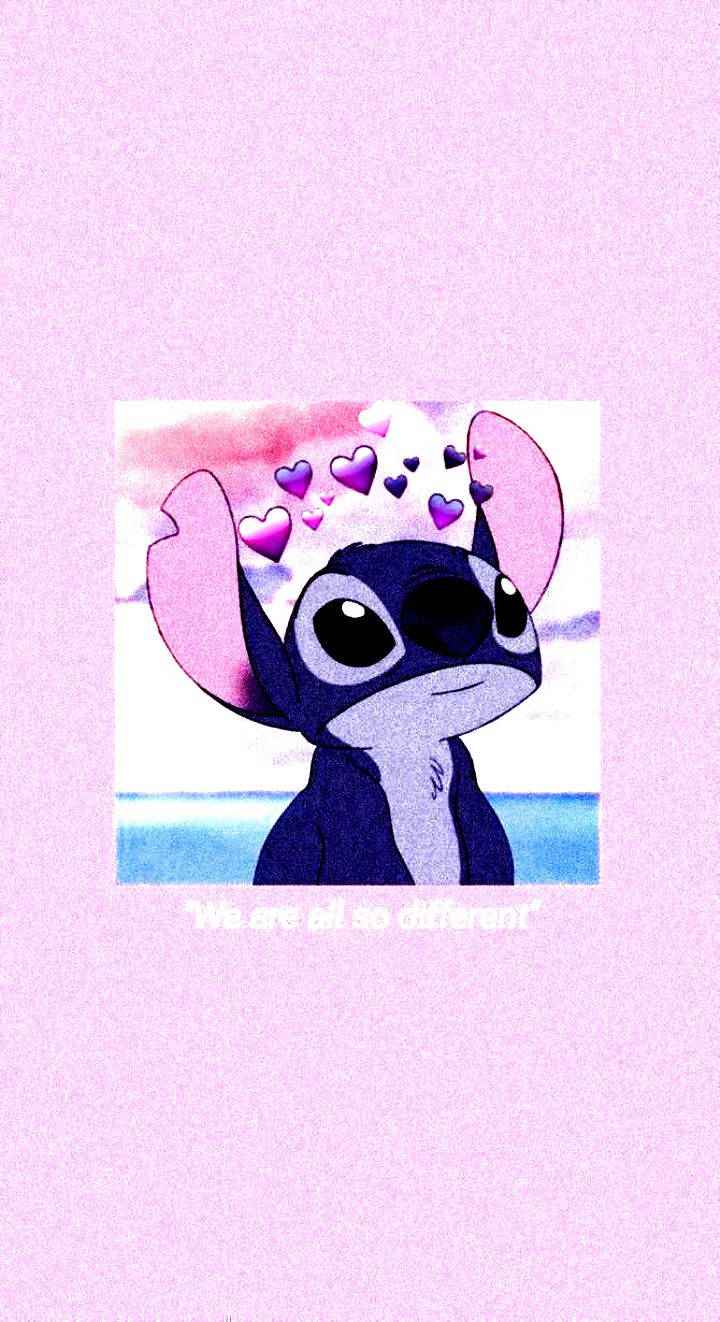 Stitch, blue alien, pink ears, HD Phone Wallpaper