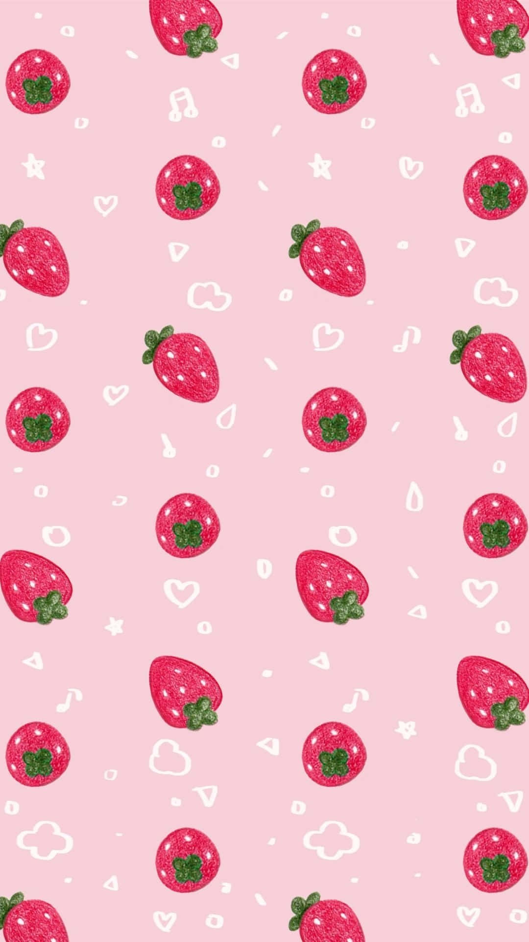Pink Strawberry, strawberries, hearts, Full HD Phone Wallpaper