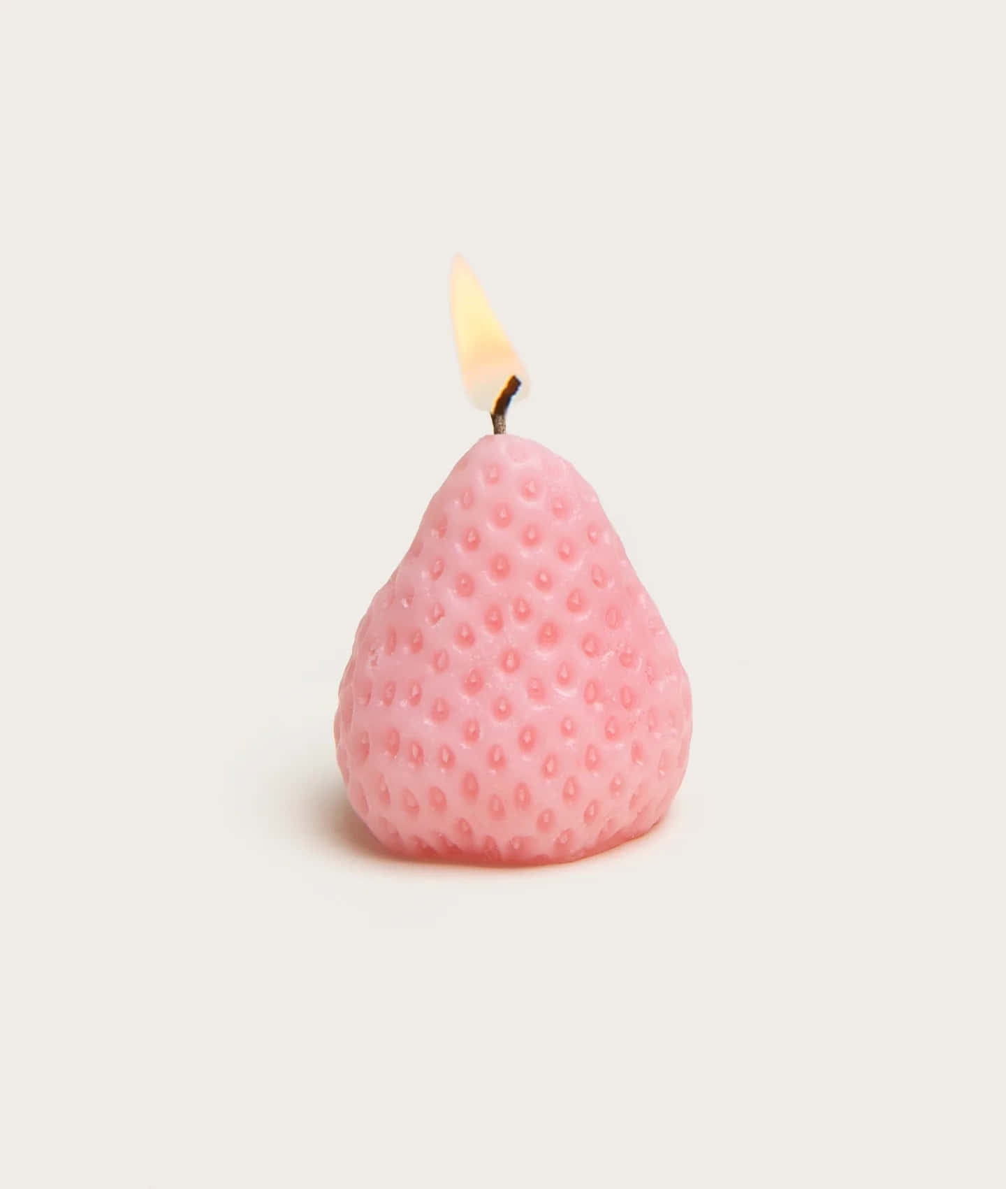 pink strawberry, pear candle, lit, HD Phone Wallpaper