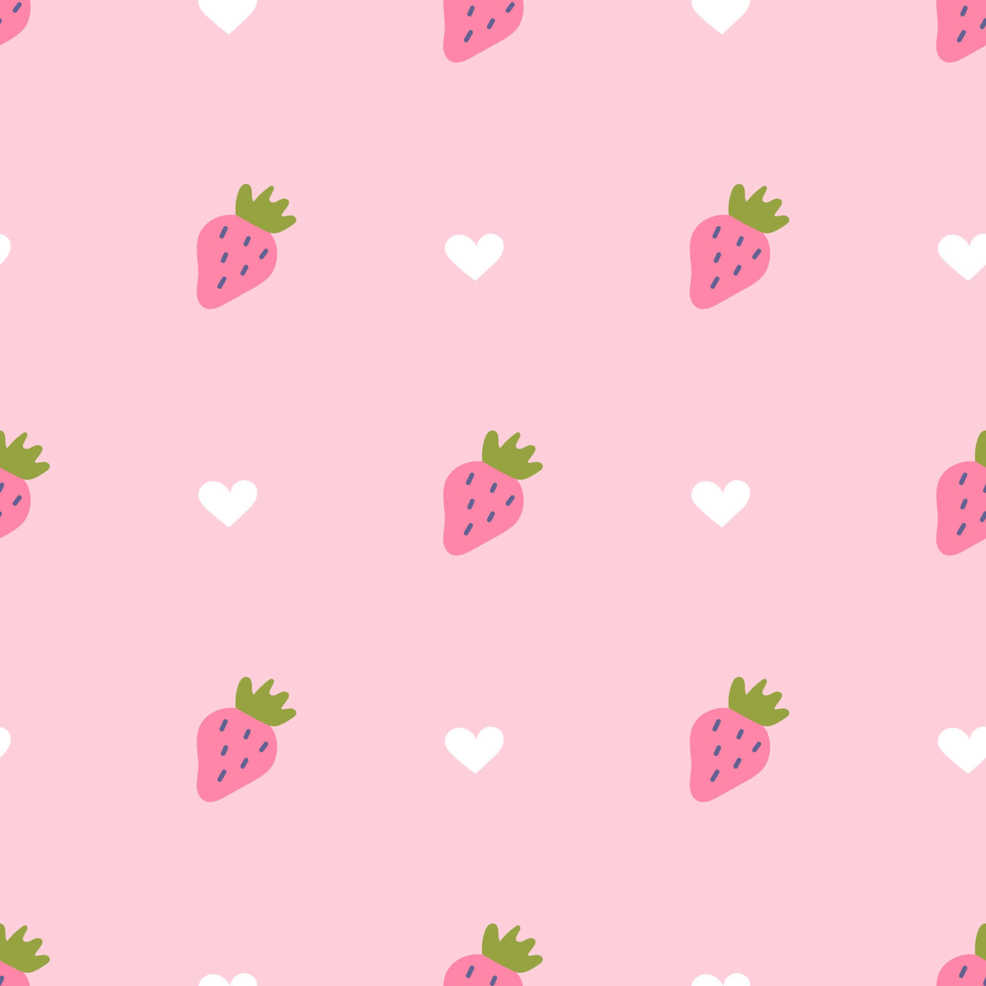 Pink Strawberry, pink background, strawberries, Full HD Desktop Wallpaper