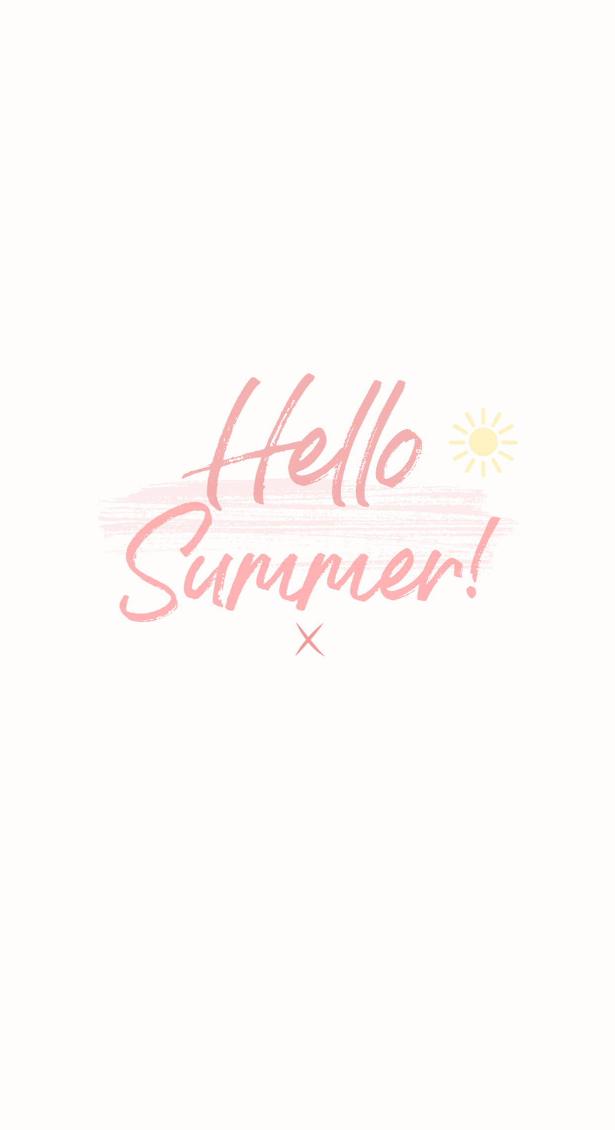 Hello Summer!, soft pink brushstroke, tiny yellow sun, Full HD Phone Wallpaper