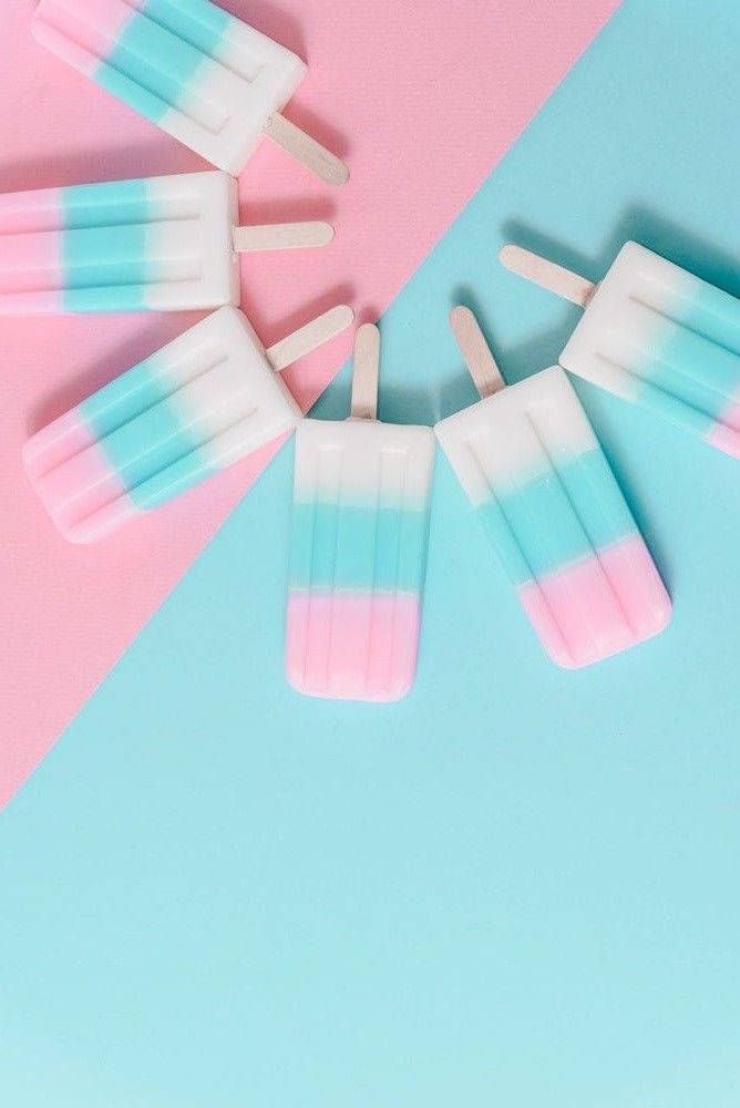 Pink and Blue Popsicles, Pastel pink and blue gradient, Split pink and blue background, SD Phone Wallpaper